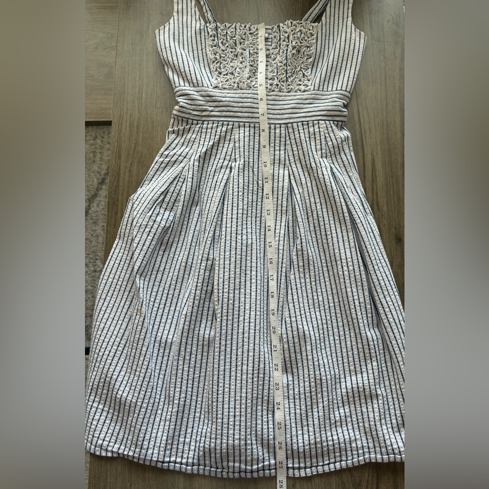 TeezeMe Dress Seersucker Blue & White Juniors Size 5 Sleeveless Back Tie Summer - Picture 6 of 11